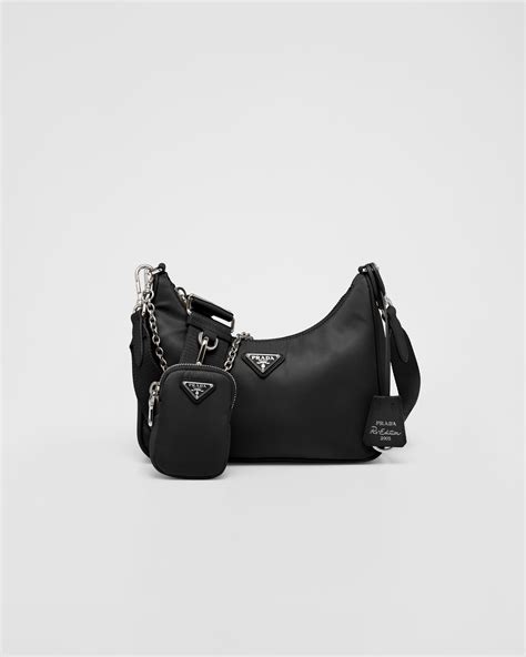 discontinued prada bag black with two buckles|prada nylon bag re edition.